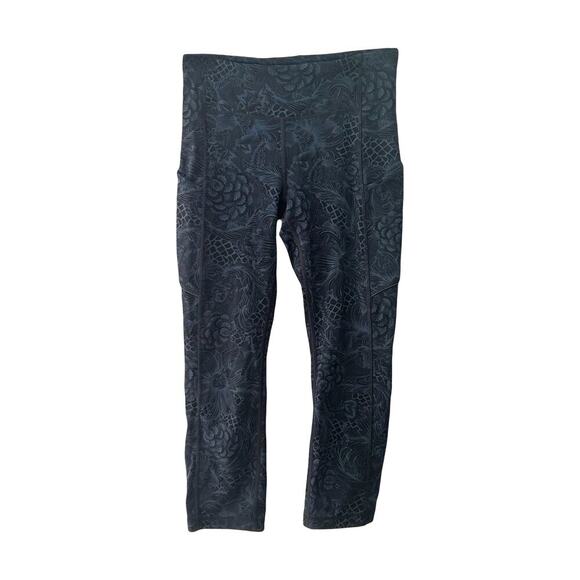 Lululemon Floral Print Speed Up Crop Leggings Sz 4 - Picture 3 of 11